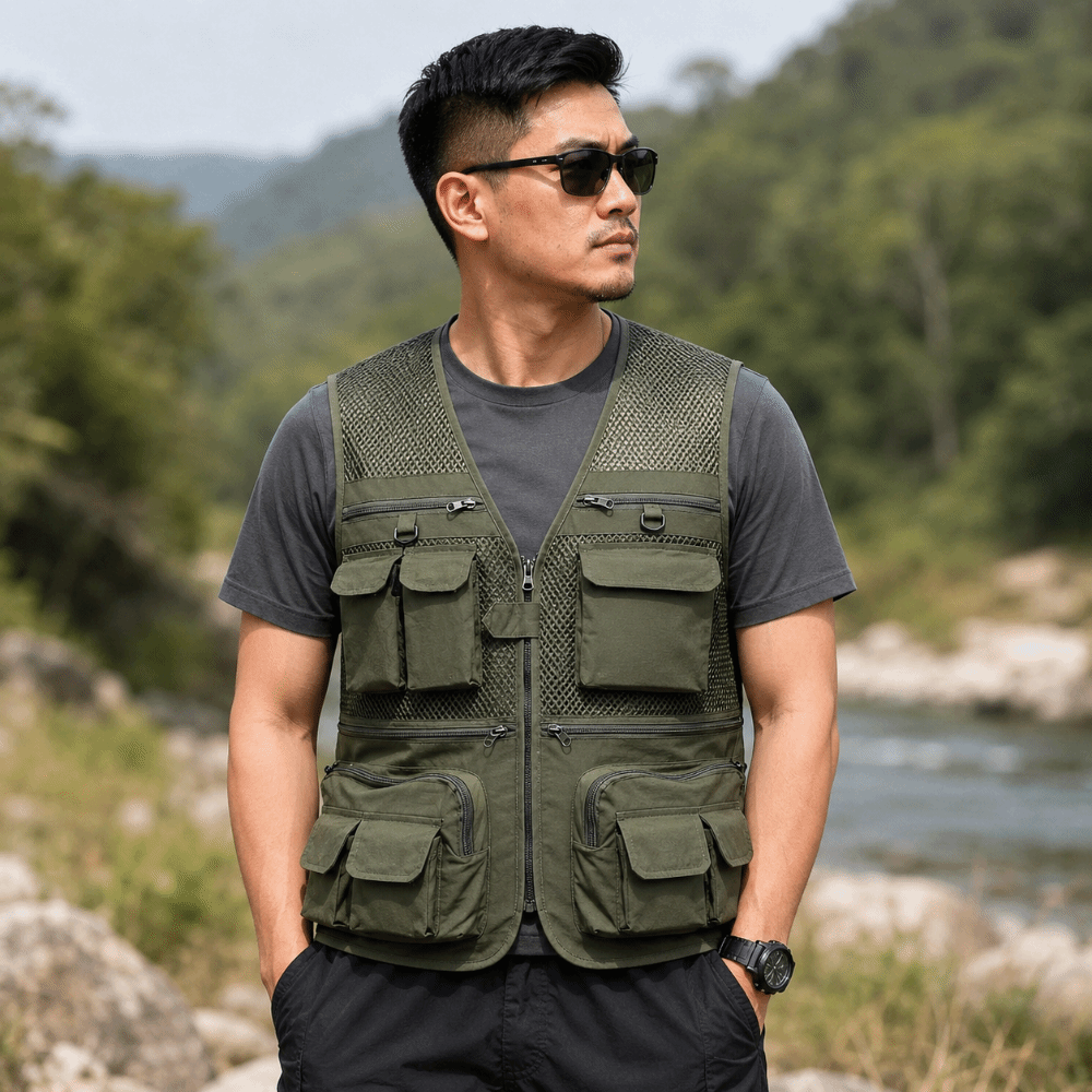 Rompi Memancing Tahan Lama den - Fishing Vest ulasan dan harga