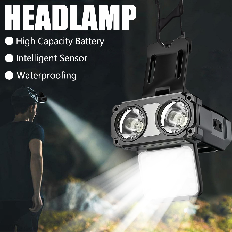 Lampu Kepala LED COB Sensor de - Fishing Hat ulasan dan harga